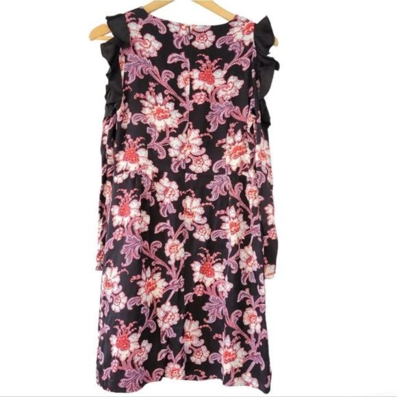 Club Monaco Teodora Cold-Shoulder Floral Print Mini Dress Size 4. - Picture 10 of 12